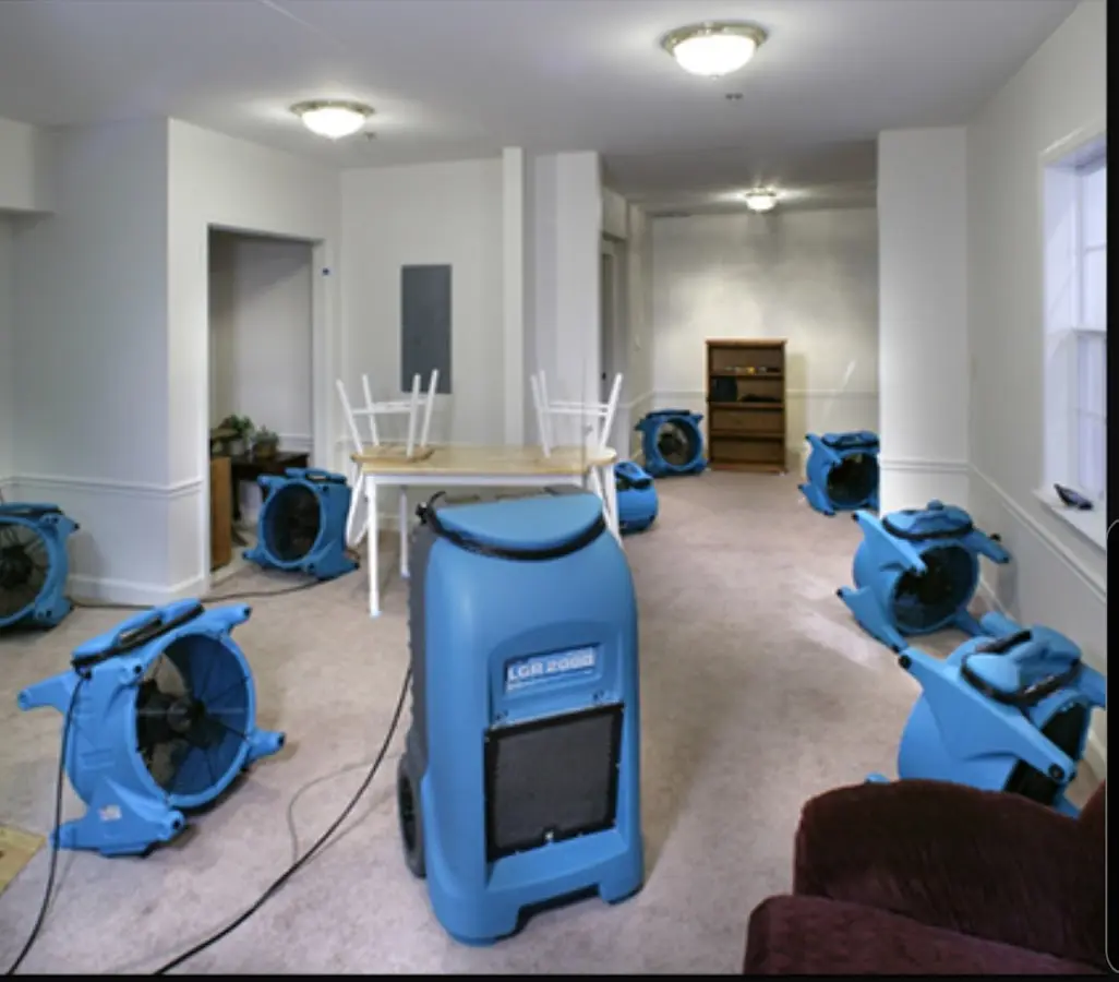 Air movers and dehumidifier setup for Water Damage Restoration in Mountain Park
